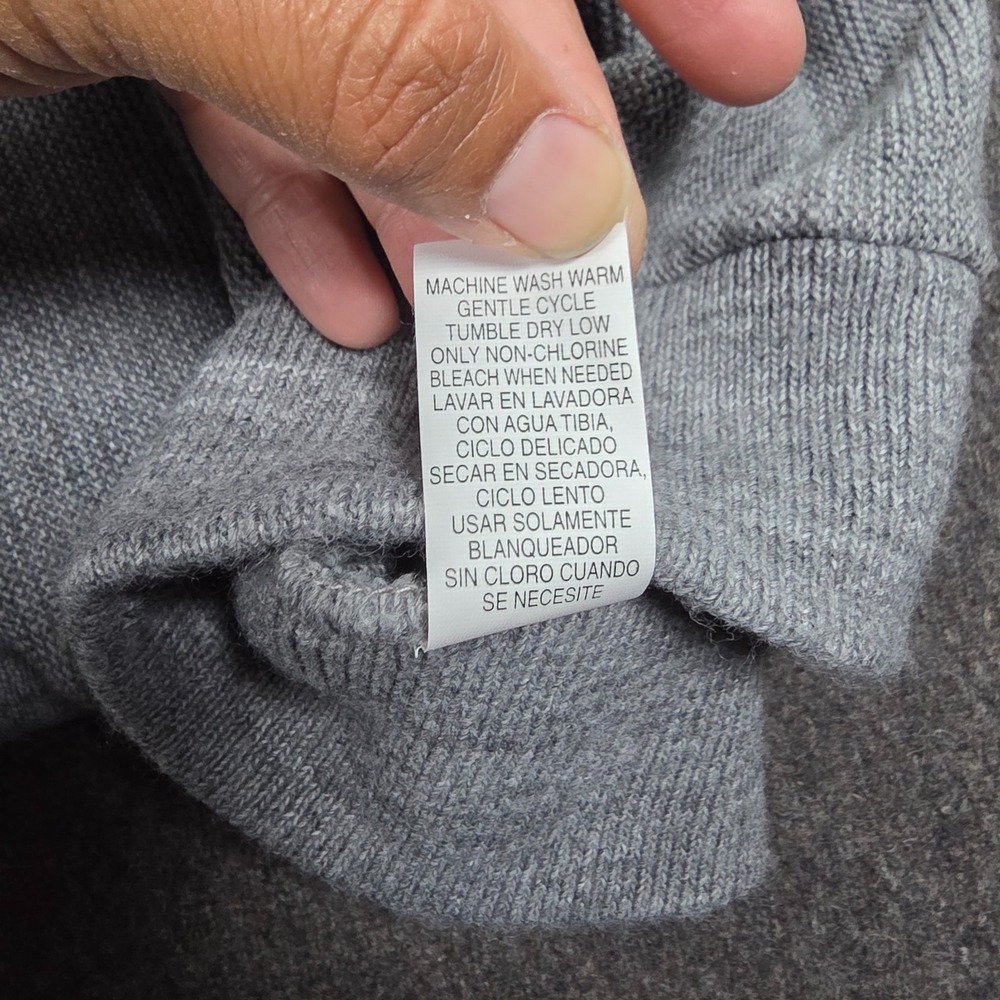 IZOD Cardigan Sweater Men's Large Gray Made In USA VTG - Picture 10 of 10
